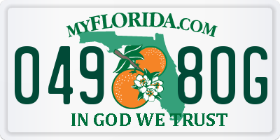 FL license plate 0498OG