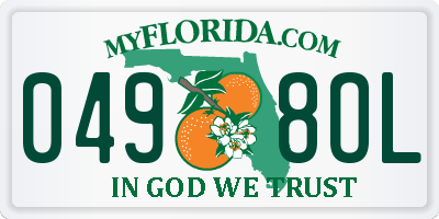 FL license plate 0498OL