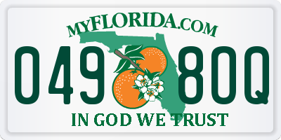 FL license plate 0498OQ