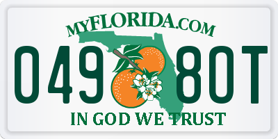 FL license plate 0498OT