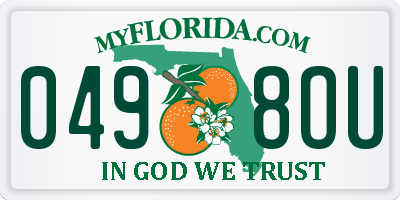 FL license plate 0498OU