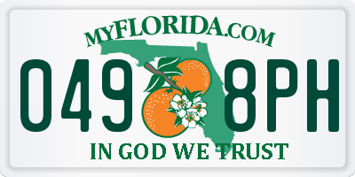 FL license plate 0498PH
