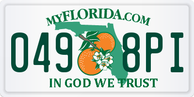 FL license plate 0498PI