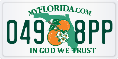 FL license plate 0498PP