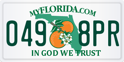 FL license plate 0498PR