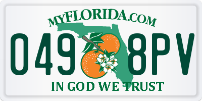 FL license plate 0498PV