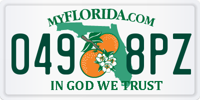 FL license plate 0498PZ