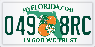 FL license plate 0498RC
