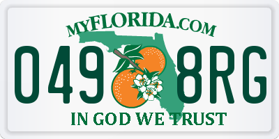 FL license plate 0498RG