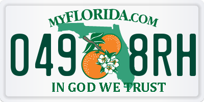 FL license plate 0498RH