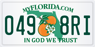 FL license plate 0498RI