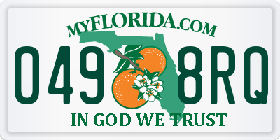 FL license plate 0498RQ