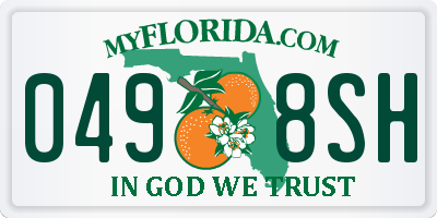 FL license plate 0498SH