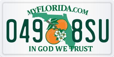 FL license plate 0498SU
