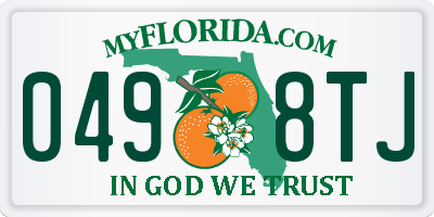FL license plate 0498TJ