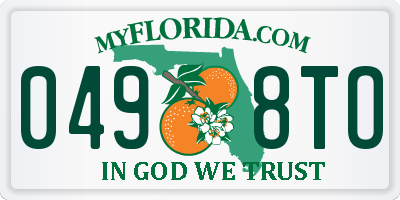 FL license plate 0498TO