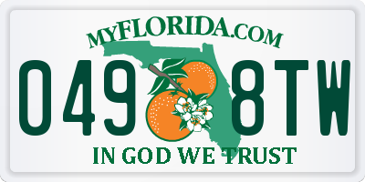 FL license plate 0498TW