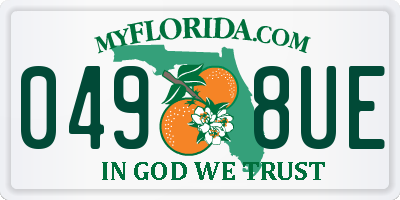FL license plate 0498UE