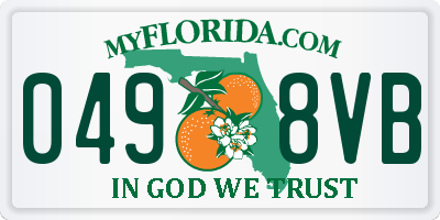 FL license plate 0498VB