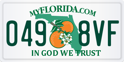 FL license plate 0498VF