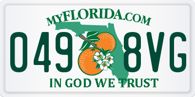 FL license plate 0498VG