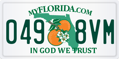 FL license plate 0498VM