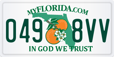 FL license plate 0498VV