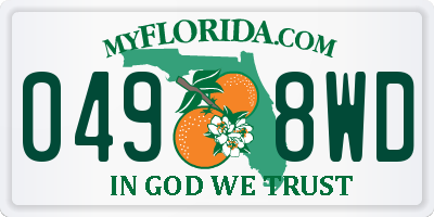 FL license plate 0498WD