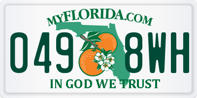 FL license plate 0498WH