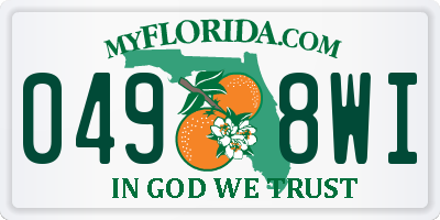 FL license plate 0498WI