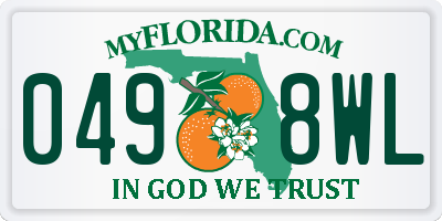 FL license plate 0498WL
