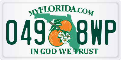FL license plate 0498WP
