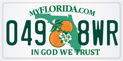 FL license plate 0498WR