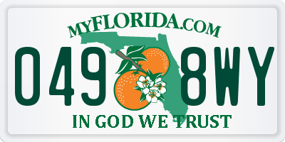 FL license plate 0498WY