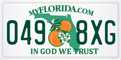 FL license plate 0498XG