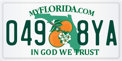 FL license plate 0498YA