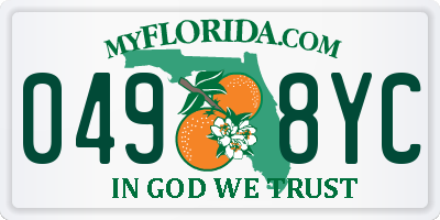 FL license plate 0498YC
