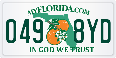 FL license plate 0498YD