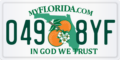 FL license plate 0498YF