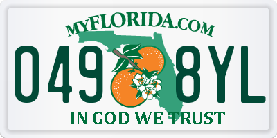 FL license plate 0498YL