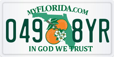 FL license plate 0498YR