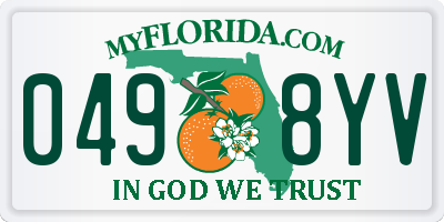 FL license plate 0498YV