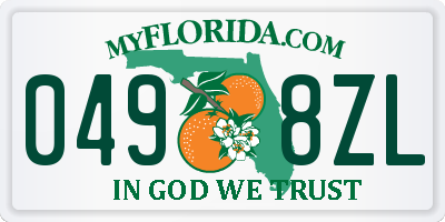 FL license plate 0498ZL