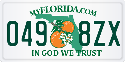 FL license plate 0498ZX