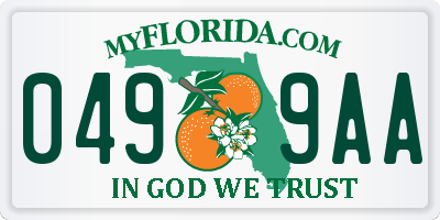 FL license plate 0499AA