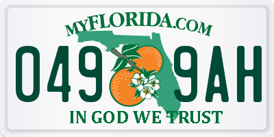 FL license plate 0499AH