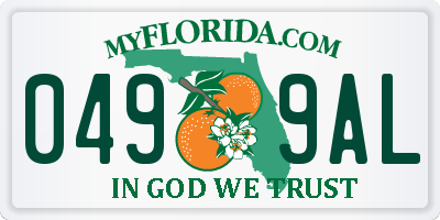 FL license plate 0499AL