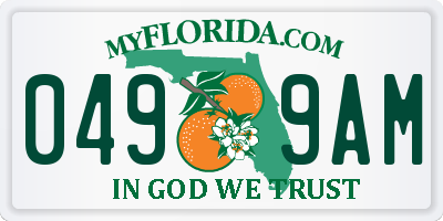 FL license plate 0499AM