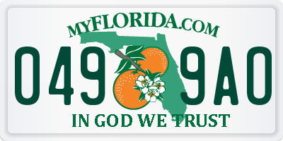 FL license plate 0499AO