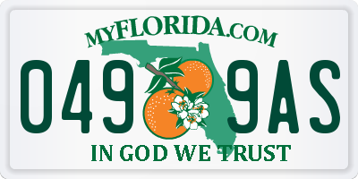 FL license plate 0499AS